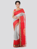 Pinkloom Women's Handloom Cotton Saree (GB-PCHS1-0019, Grey)