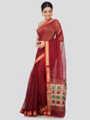 Women's Handloom Cotton Silk Saree With Blouse Piece