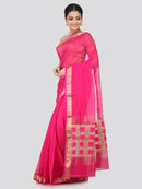 Women's Handloom Cotton Silk Saree With Blouse Piece