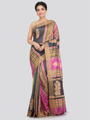 Women's Handloom Cotton Silk Saree With Blouse Piece