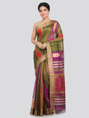 Women's Handloom Cotton Silk Saree With Blouse Piece