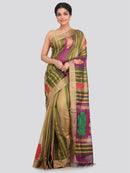 Women's Handloom Cotton Silk Saree With Blouse Piece