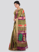 Women's Handloom Cotton Silk Saree With Blouse Piece