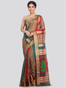 Women's Handloom Cotton Silk Saree With Blouse Piece