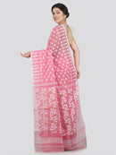 Women's Soft Cotton Blend Jamdani Saree Without Blouse Piece