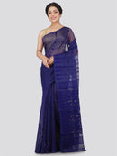 Women's Soft Cotton Blend Jamdani Saree Without Blouse Piece