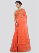 Women's Soft Cotton Blend Jamdani Saree Without Blouse Piece