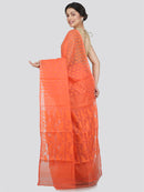 Women's Soft Cotton Blend Jamdani Saree Without Blouse Piece