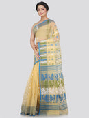 Women's Soft Cotton Blend Jamdani Saree Without Blouse Piece