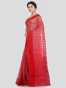 Women's Soft Cotton Blend Jamdani Saree Without Blouse Piece