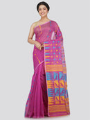 Women's Soft Cotton Blend Jamdani Saree Without Blouse Piece