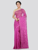 Women's Soft Cotton Blend Jamdani Saree Without Blouse Piece