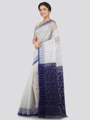 Women's Soft Cotton Blend Jamdani Saree Without Blouse Piece