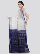 Women's Soft Cotton Blend Jamdani Saree Without Blouse Piece
