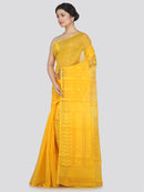 Women's Soft Cotton Blend Jamdani Saree Without Blouse Piece