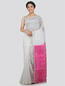 Women's Soft Cotton Blend Jamdani Saree Without Blouse Piece