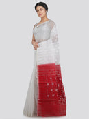 Women's Soft Cotton Blend Jamdani Saree Without Blouse Piece