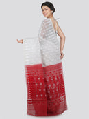 Women's Soft Cotton Blend Jamdani Saree Without Blouse Piece