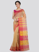 Women's Soft Cotton Blend Jamdani Saree Without Blouse Piece