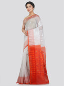 Women's Soft Cotton Blend Jamdani Saree Without Blouse Piece