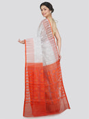 Women's Soft Cotton Blend Jamdani Saree Without Blouse Piece