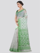 Women's Soft Cotton Blend Jamdani Saree Without Blouse Piece