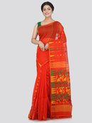Women's Soft Cotton Blend Jamdani Saree Without Blouse Piece