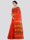 Women's Soft Cotton Blend Jamdani Saree Without Blouse Piece