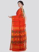 Women's Soft Cotton Blend Jamdani Saree Without Blouse Piece