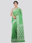Women's Soft Cotton Blend Jamdani Saree Without Blouse Piece