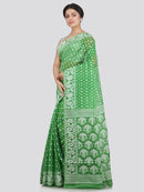 Women's Soft Cotton Blend Jamdani Saree Without Blouse Piece