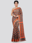 PinkLoom Women soft Dhakai Jamdani Saree_Grey