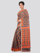 PinkLoom Women soft Dhakai Jamdani Saree_Grey