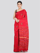 PinkLoom Women's Cotton Khesh Saree With Unstitched Blouse Piece
