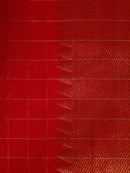 PinkLoom Women's Red Cotton Silk Saree