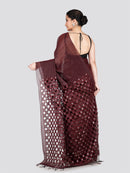 PinkLoom Women's Maroon Cut work Cotton Silk Saree