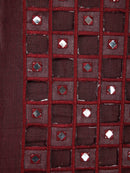 PinkLoom Women's Maroon Cut work Cotton Silk Saree