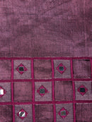 PinkLoom Women's Purple Cut work Cotton Silk Saree