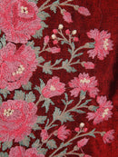 PinkLoom Women's Maroon Cut work Cotton Silk Saree