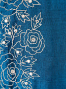 PinkLoom Women's Turquoise Blue Silk Saree