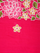 PinkLoom Women's Pink Mulmul Cotton Embroidered Saree