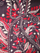 Pinkloom Purple Handloom Silk Embroidered Katha Stitch Work Saree