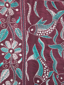 Pinkloom Multicolour Handloom Silk Embroidered Katha Stitch Work Saree