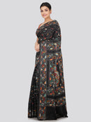 PinkLoom Women's Silk Katha Stich Saree With Unstitched Blouse Piece