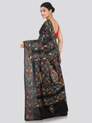 PinkLoom Women's Silk Katha Stich Saree With Unstitched Blouse Piece