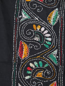 PinkLoom Women's Silk Katha Stich Saree With Unstitched Blouse Piece