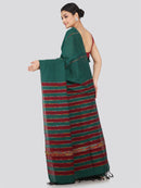 PinkLoom Women's Cotton Khesh Saree With Unstitched Blouse Piece