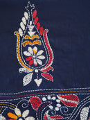 PinkLoom Women's Silk Katha Stich Saree With Unstitched Blouse Piece