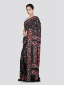 PinkLoom Women's Silk Kantha Stitch Saree With Unstitched Blouse Piece