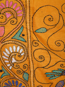 PinkLoom Women's Silk Kantha Stitch Saree With Unstitched Blouse Piece